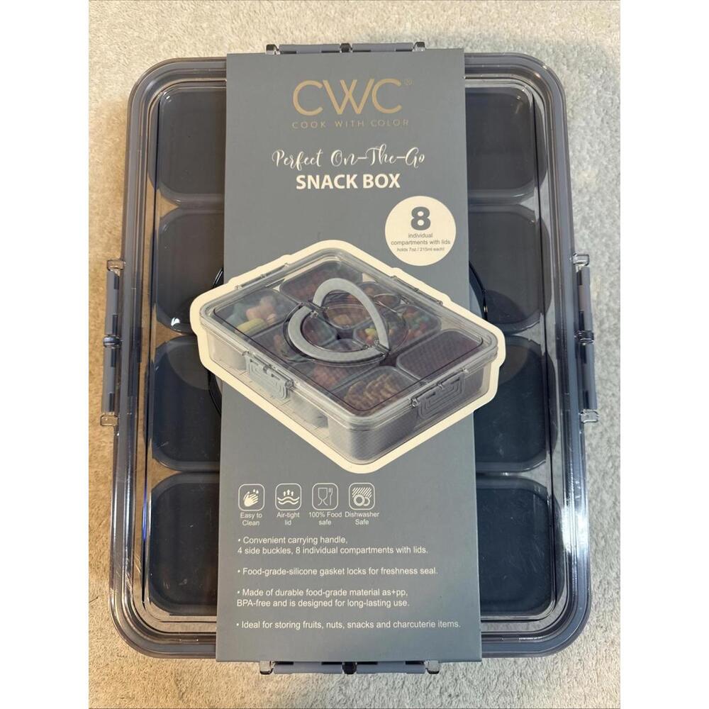 CWC perfect on the go snack box 8 individual compartmens with Snap Lids